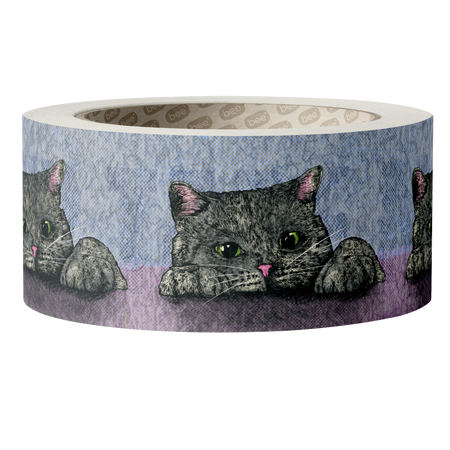 Peeping Black Cat Washi Tape | Fawn & Thistle | Cat Stationery