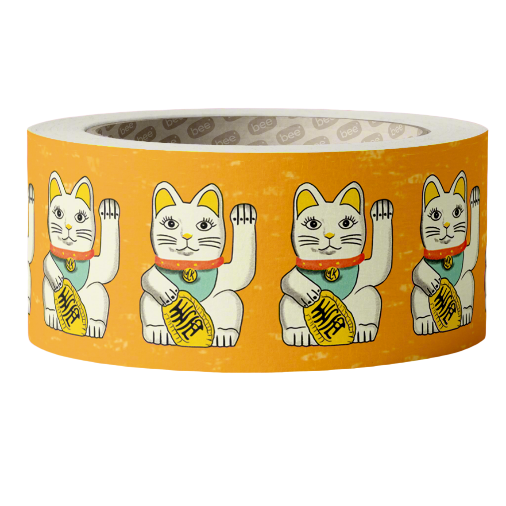 Lucky Cat orange paper washi tape from Fawn and Thistle