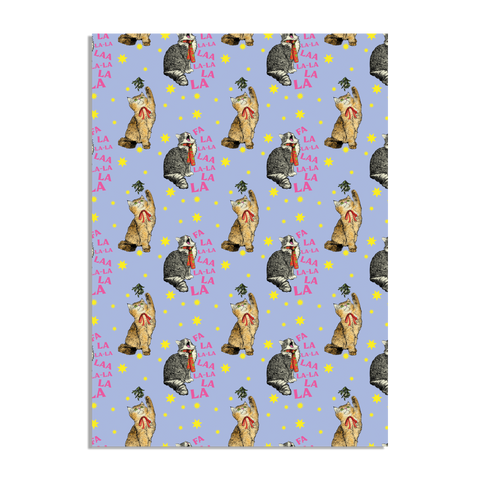 Feline Festive Cat Gift Wrap Sheet - Pack of 10