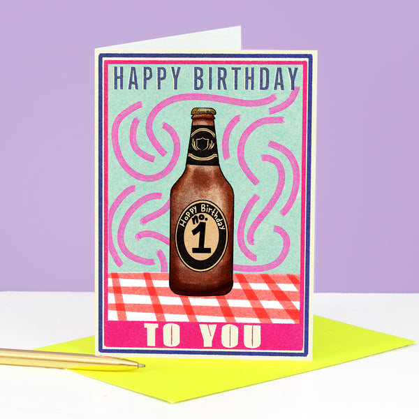 Happy Birthday Beer Greeting Card - Pack of 6