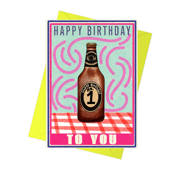 Happy Birthday Beer Greeting Card - Pack of 6