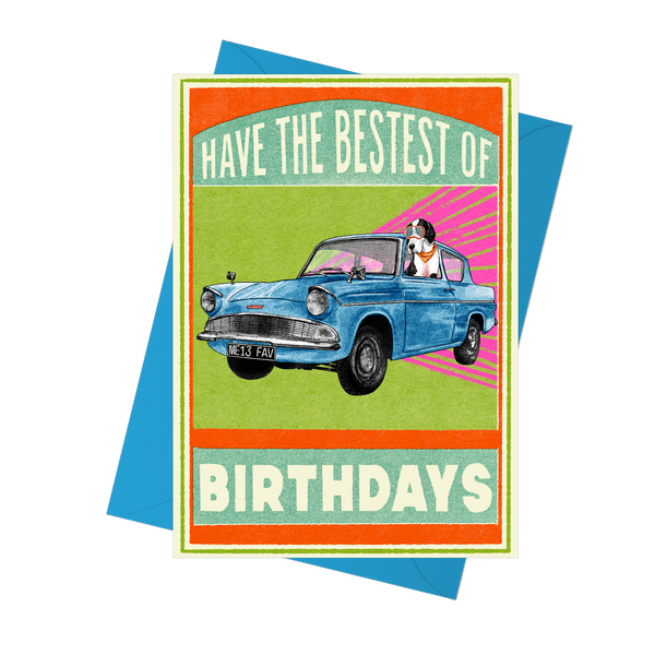 Bestest Birthday Vintage Car Greeting Card by Fawn & Thistle