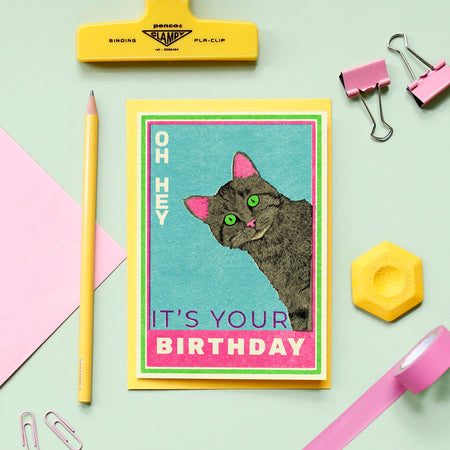 Matchbox Birthday Cat Greeting Card - Pack of 6