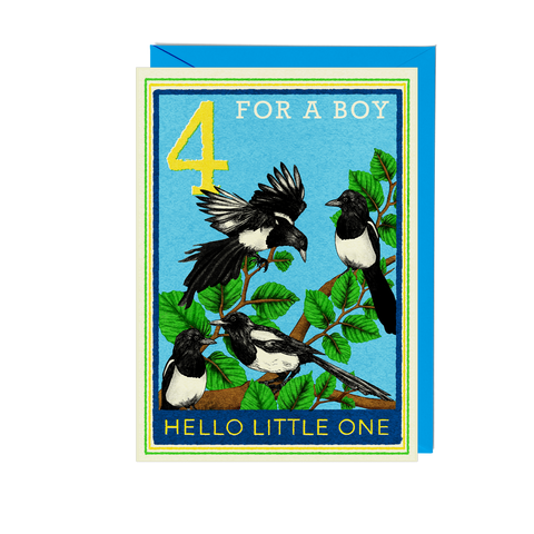Matchbox Magpie New Baby Boy Greeting Card - Pack of 6