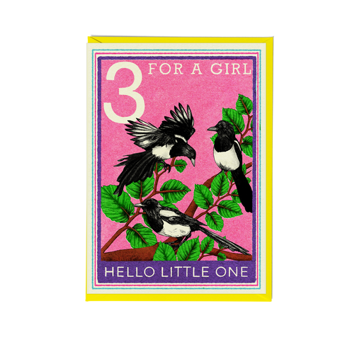 Matchbox Magpie New Baby Girl Greeting Card - Pack of 6
