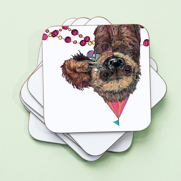 Party Sloth Drinks Coaster - Pack of 5