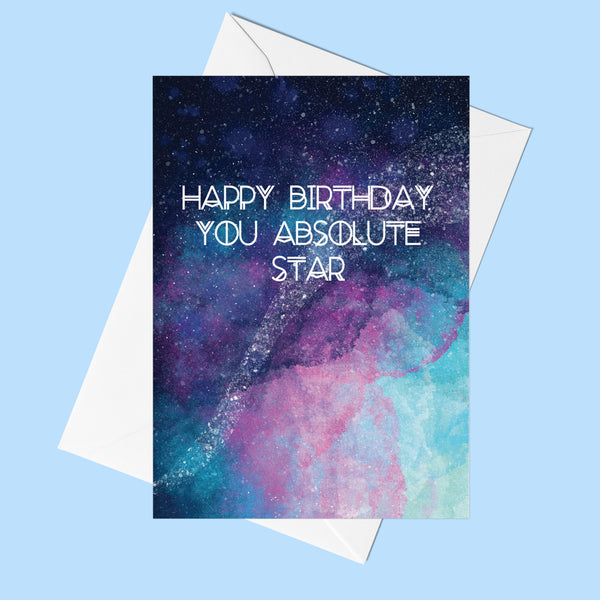 Celestial Happy Birthday You Star Greeting Card - Pack of 6