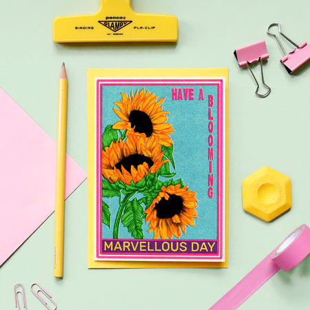 Matchbox Sunflowers Marvellous Day Greeting Card - Pack of 6