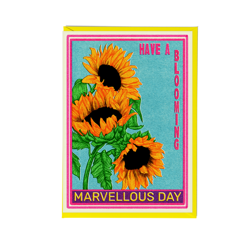 Matchbox Sunflowers Marvellous Day Greeting Card - Pack of 6