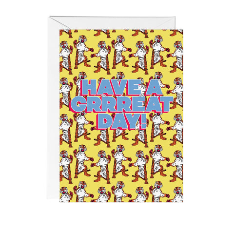 Have A Grreat Day Tiger Greeting Card - Pack of 6