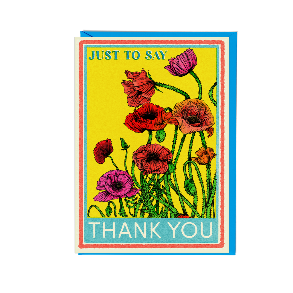 Matchbox Poppies Thank You Greeting Card - Pack of 6