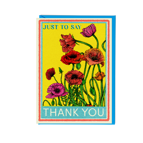 Matchbox Poppies Thank You Greeting Card - Pack of 6