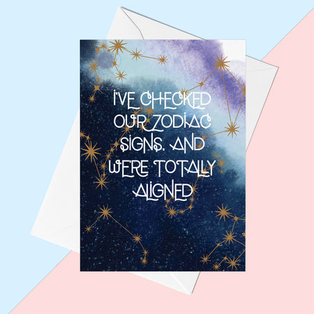Celestial Our Zodiac Signs Are Aligned Greeting Card - Pack of 6