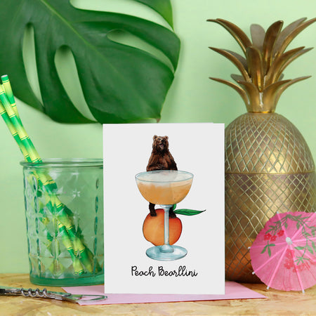 Peach Bearllini Greeting Card - Pack of 6
