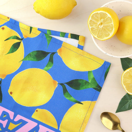 Squeeze The Day Lemons Tea Towel - Pack of 3