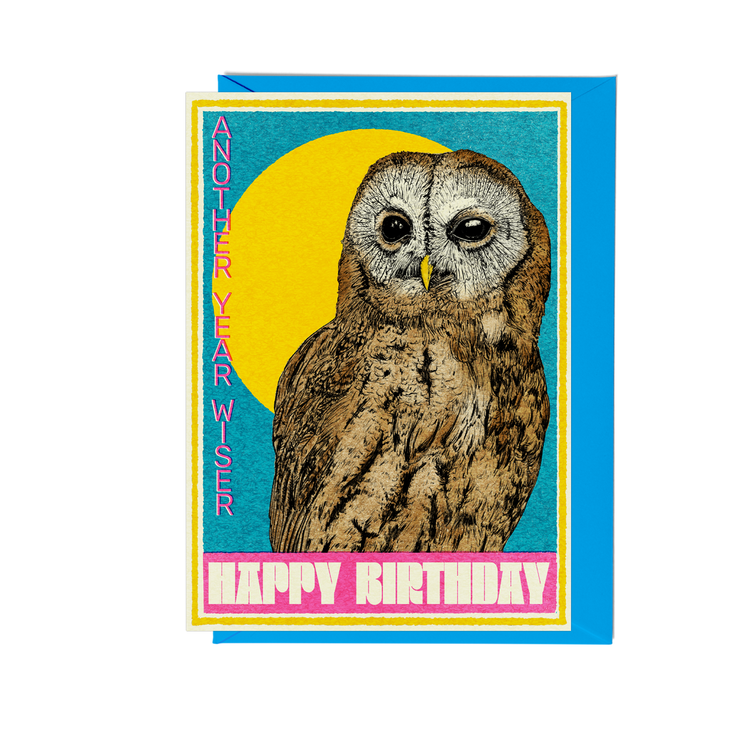 Matchbox Another Year Wiser Owl Birthday Card Greeting Card - Pack of 6