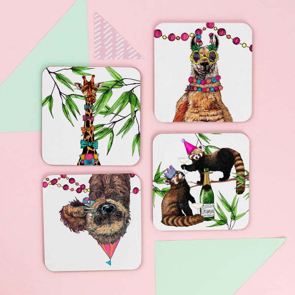 Party Sloth Drinks Coaster - Pack of 5