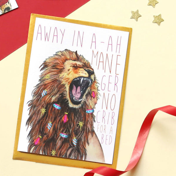 Caroling Cats Lion Christmas Card - Fawn and Thistle
