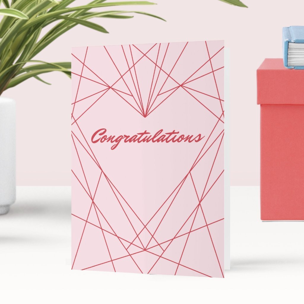 Congratulations Geometric Heart Greeting Card - Fawn and Thistle