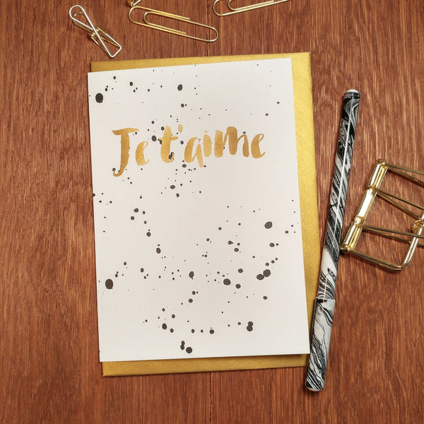 Je t'aime A6 Greeting Card - Fawn and Thistle