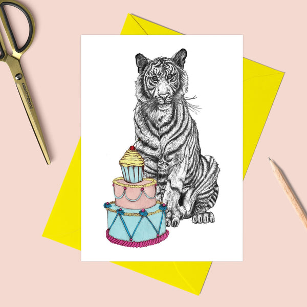 Party Tiger Greeting Card - Fawn and Thistle