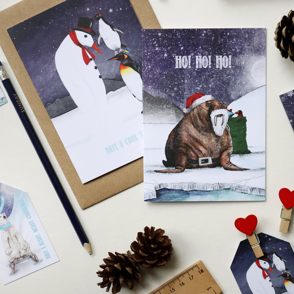 Walrus Santa Winter Wonderland Christmas Card - Fawn and Thistle