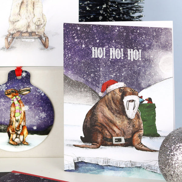 Walrus Santa Winter Wonderland Christmas Card - Fawn and Thistle